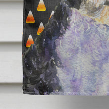 Load image into Gallery viewer, Portuguese Water Dog Candy Corn Halloween Portrait Flag Canvas House Size