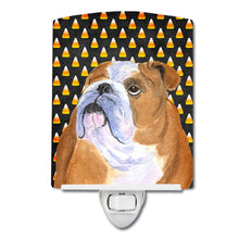 Load image into Gallery viewer, Bulldog English Candy Corn Halloween Portrait Ceramic Night Light SS4285CNL