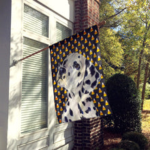 Load image into Gallery viewer, Dalmatian Candy Corn Halloween Portrait Flag Canvas House Size