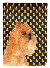 Load image into Gallery viewer, Brussels Griffon Candy Corn Halloween Portrait Flag Canvas House Size