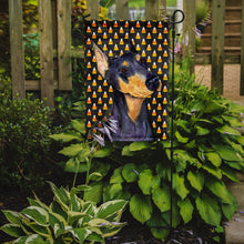 Load image into Gallery viewer, Doberman Candy Corn Halloween Portrait Garden Flag – Decorative Outdoor Yard Flag