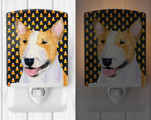Load image into Gallery viewer, Bull Terrier Candy Corn Halloween Portrait Ceramic Night Light SS4289CNL