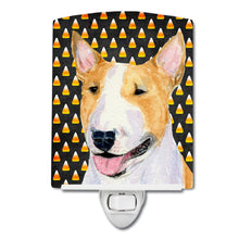 Load image into Gallery viewer, Bull Terrier Candy Corn Halloween Portrait Ceramic Night Light SS4289CNL