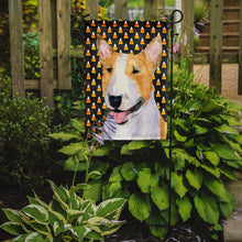 Load image into Gallery viewer, Bull Terrier Candy Corn Halloween Portrait Garden Flag – Decorative Outdoor Yard Flag