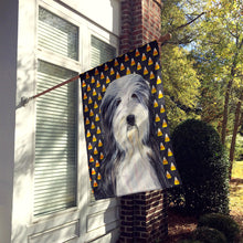 Load image into Gallery viewer, Bearded Collie Candy Corn Halloween Portrait Flag Canvas House Size