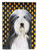 Load image into Gallery viewer, Bearded Collie Candy Corn Halloween Portrait Flag Canvas House Size