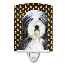 Load image into Gallery viewer, Bearded Collie Candy Corn Halloween Portrait Ceramic Night Light SS4290CNL