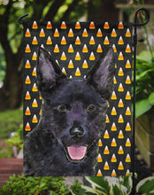 Load image into Gallery viewer, Australian Kelpie Candy Corn Halloween Portrait Garden Flag – Decorative Outdoor Yard Flag