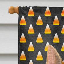 Load image into Gallery viewer, Norwich Terrier Candy Corn Halloween Portrait Flag Canvas House Size