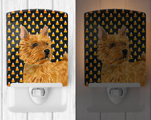 Load image into Gallery viewer, Norwich Terrier Candy Corn Halloween Portrait Ceramic Night Light SS4292CNL
