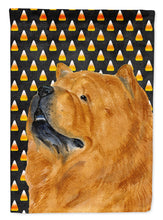 Load image into Gallery viewer, Chow Chow Candy Corn Halloween Portrait Flag Canvas House Size