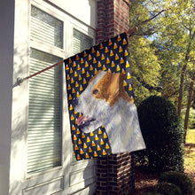 Load image into Gallery viewer, Jack Russell Terrier Candy Corn Halloween Portrait Flag Canvas House Size