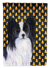 Load image into Gallery viewer, Papillon Candy Corn Halloween Portrait Flag Canvas House Size