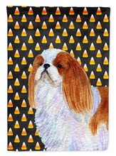 Load image into Gallery viewer, English Toy Spaniel Candy Corn Halloween Portrait Flag Canvas House Size