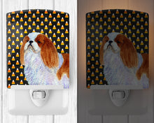 Load image into Gallery viewer, English Toy Spaniel Candy Corn Halloween Portrait Ceramic Night Light SS4300CNL