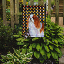 Load image into Gallery viewer, English Toy Spaniel Candy Corn Halloween Portrait Garden Flag – Decorative Outdoor Yard Flag