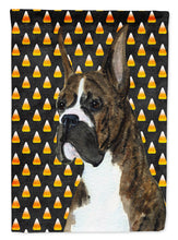Load image into Gallery viewer, Boxer Candy Corn Halloween Portrait Flag Canvas House Size