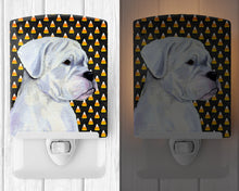 Load image into Gallery viewer, Boxer White Candy Corn Halloween Portrait Ceramic Night Light SS4302CNL