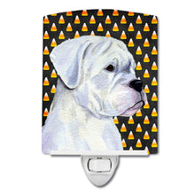 Load image into Gallery viewer, Boxer White Candy Corn Halloween Portrait Ceramic Night Light SS4302CNL