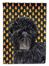 Load image into Gallery viewer, Affenpinscher Candy Corn Halloween Portrait Flag Canvas House Size