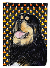 Load image into Gallery viewer, Tibetan Mastiff Candy Corn Halloween Portrait Flag Canvas House Size