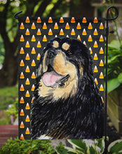 Load image into Gallery viewer, Tibetan Mastiff Candy Corn Halloween Portrait Garden Flag – Decorative Outdoor Yard Flag