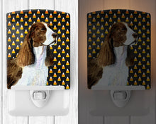 Load image into Gallery viewer, Springer Spaniel Candy Corn Halloween Portrait Ceramic Night Light SS4306CNL