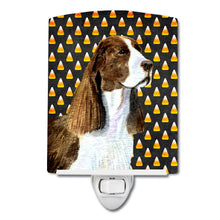 Load image into Gallery viewer, Springer Spaniel Candy Corn Halloween Portrait Ceramic Night Light SS4306CNL