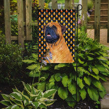 Load image into Gallery viewer, Mastiff Candy Corn Halloween Portrait Garden Flag – Decorative Outdoor Yard Flag