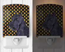 Load image into Gallery viewer, Schnauzer Giant Candy Corn Halloween Portrait Ceramic Night Light SS4316CNL