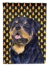 Load image into Gallery viewer, Rottweiler Candy Corn Halloween Portrait Flag Canvas House Size