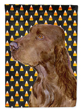 Load image into Gallery viewer, Field Spaniel Candy Corn Halloween Portrait Flag Canvas House Size
