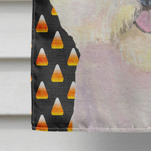 Load image into Gallery viewer, Bichon Frise Candy Corn Halloween Portrait Flag Canvas House Size