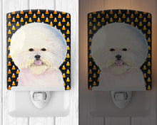 Load image into Gallery viewer, Bichon Frise Candy Corn Halloween Portrait Ceramic Night Light SS4319CNL
