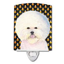 Load image into Gallery viewer, Bichon Frise Candy Corn Halloween Portrait Ceramic Night Light SS4319CNL