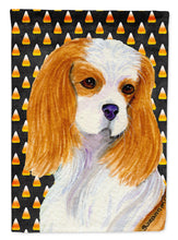 Load image into Gallery viewer, Cavalier Spaniel Candy Corn Halloween Portrait Flag Canvas House Size