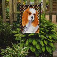Load image into Gallery viewer, Cavalier Spaniel Candy Corn Halloween Portrait Garden Flag – Decorative Outdoor Yard Flag