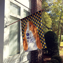 Load image into Gallery viewer, Basset Hound Candy Corn Halloween Portrait Flag Canvas House Size