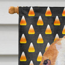 Load image into Gallery viewer, Basset Hound Candy Corn Halloween Portrait Flag Canvas House Size