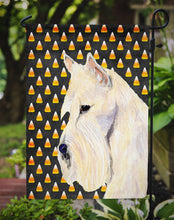Load image into Gallery viewer, Scottish Terrier Wheaten Candy Corn Halloween Portrait Garden Flag – Decorative Outdoor Yard Flag