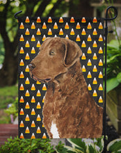 Load image into Gallery viewer, Chesapeake Bay Retriever Wheaten Candy Corn Halloween Portrait Garden Flag – Decorative Outdoor Yard Flag