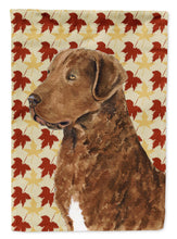 Load image into Gallery viewer, Chesapeake Bay Retriever Fall Leaves Portrait Garden Flag – Decorative Outdoor Yard Flag