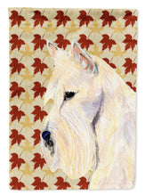 Load image into Gallery viewer, Scottish Terrier Wheaten Fall Leaves Portrait Garden Flag – Decorative Outdoor Yard Flag