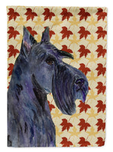 Load image into Gallery viewer, Scottish Terrier Fall Leaves Portrait Flag Canvas House Size
