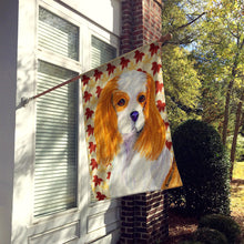 Load image into Gallery viewer, Cavalier Spaniel Fall Leaves Portrait Flag Canvas House Size