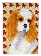 Load image into Gallery viewer, Cavalier Spaniel Fall Leaves Portrait Flag Canvas House Size