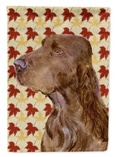Load image into Gallery viewer, Field Spaniel Fall Leaves Portrait Garden Flag – Decorative Outdoor Yard Flag