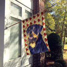 Load image into Gallery viewer, Rottweiler Fall Leaves Portrait Flag Canvas House Size