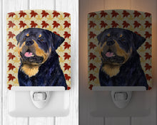Load image into Gallery viewer, Rottweiler Fall Leaves Portrait Ceramic Night Light SS4332CNL