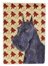 Load image into Gallery viewer, Schnauzer Giant Fall Leaves Portrait Garden Flag – Decorative Outdoor Yard Flag
